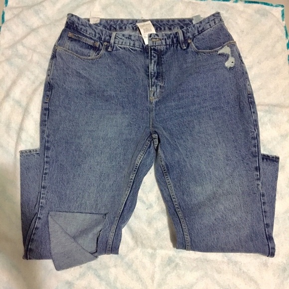 Good American Good 90s Duster Tapered High Rise Jeans in Blue950 Size 16 - Picture 3 of 6